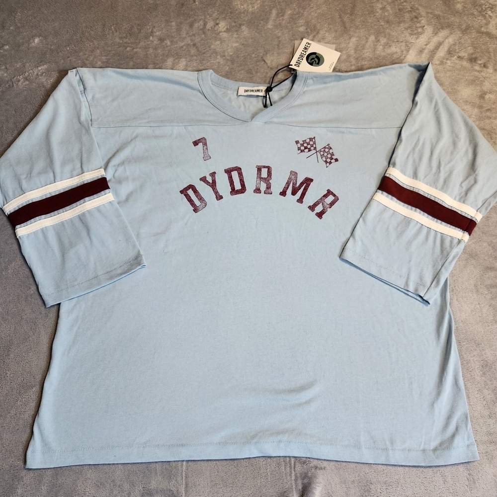 New Daydreamer DYDRMR Racing Jersey Tee Blue Oversized L XL Cotton Sporty USA